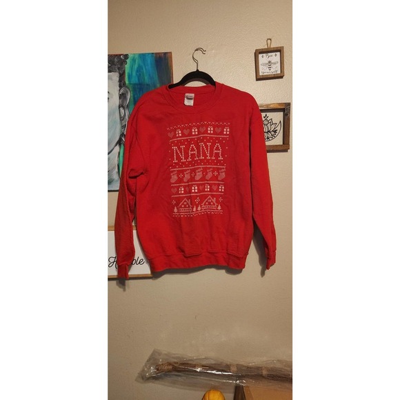 Sweatshirt set Nana & Papa red & green Christmas sweaters medium & large holiday - Picture 4 of 11